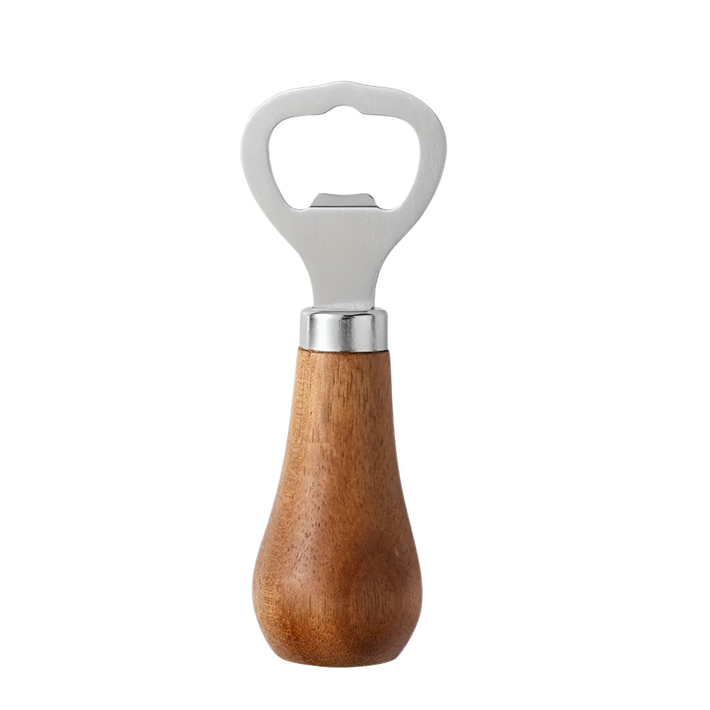 Bottle Opener Acacia Wood Stainless Steel Compact & Portable
