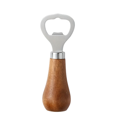 Bottle Opener Acacia Wood Stainless Steel Compact & Portable