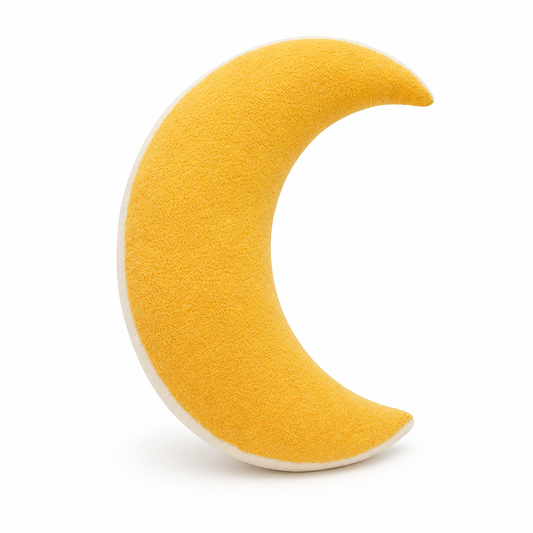 Boucle Polyester-Cover Moon Cushion (Polycotton Fill)