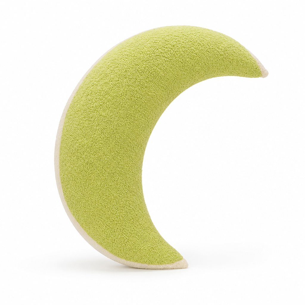 Boucle Polyester-Cover Moon Cushion (Polycotton Fill)