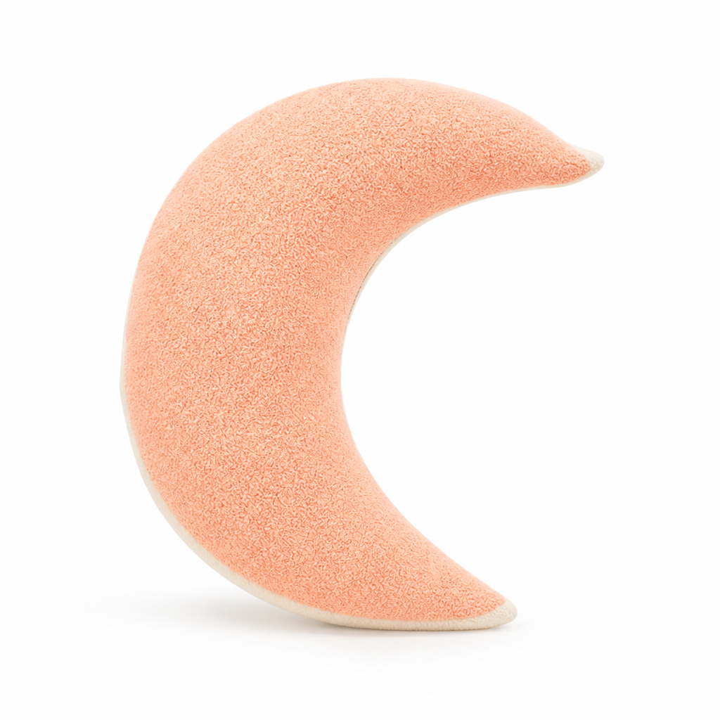 Boucle Polyester-Cover Moon Cushion (Polycotton Fill)