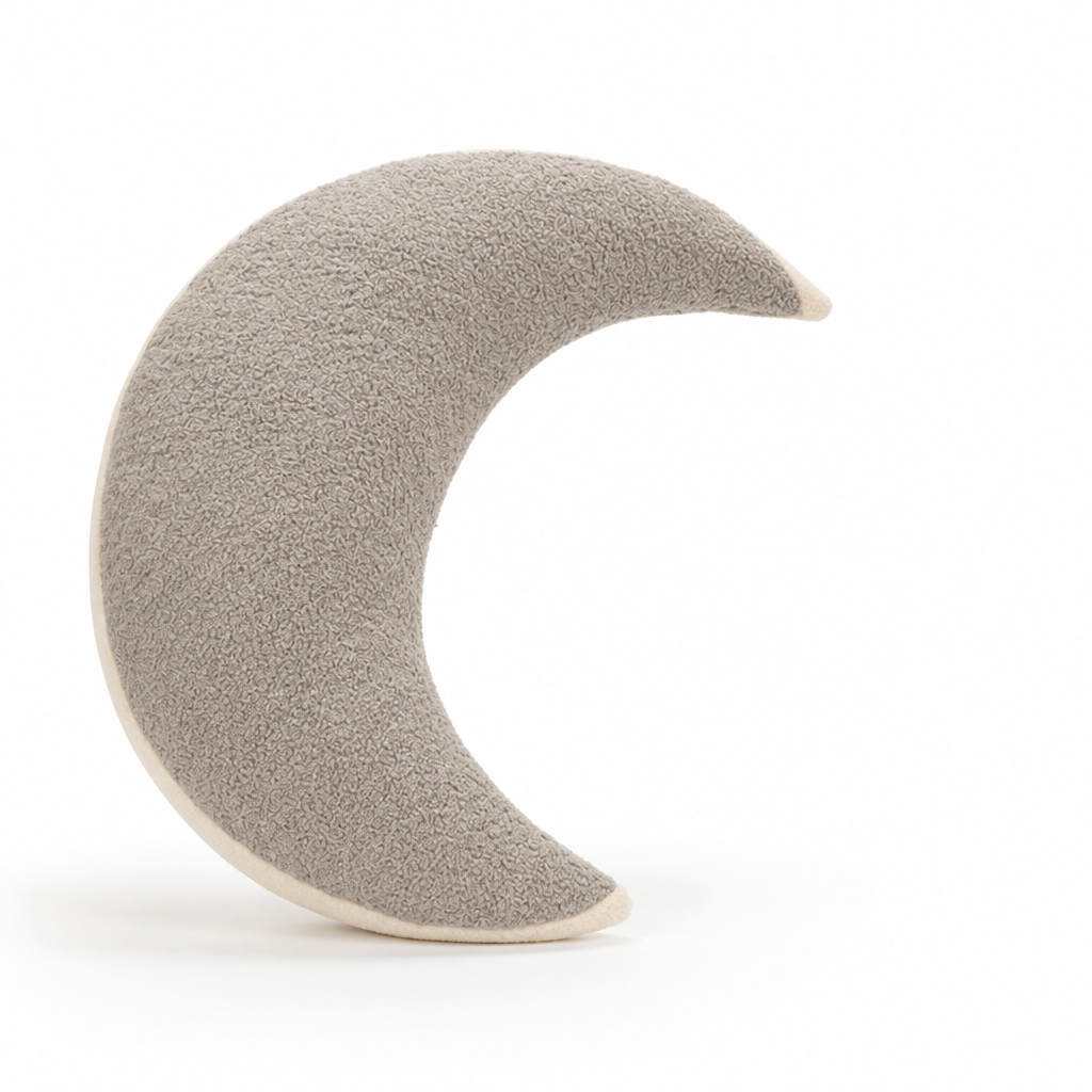 Boucle Polyester-Cover Moon Cushion (Polycotton Fill)