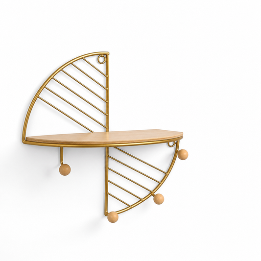 Bow-Shaped Open-Frame Metal Wall Shelf (30 x 10 cm)