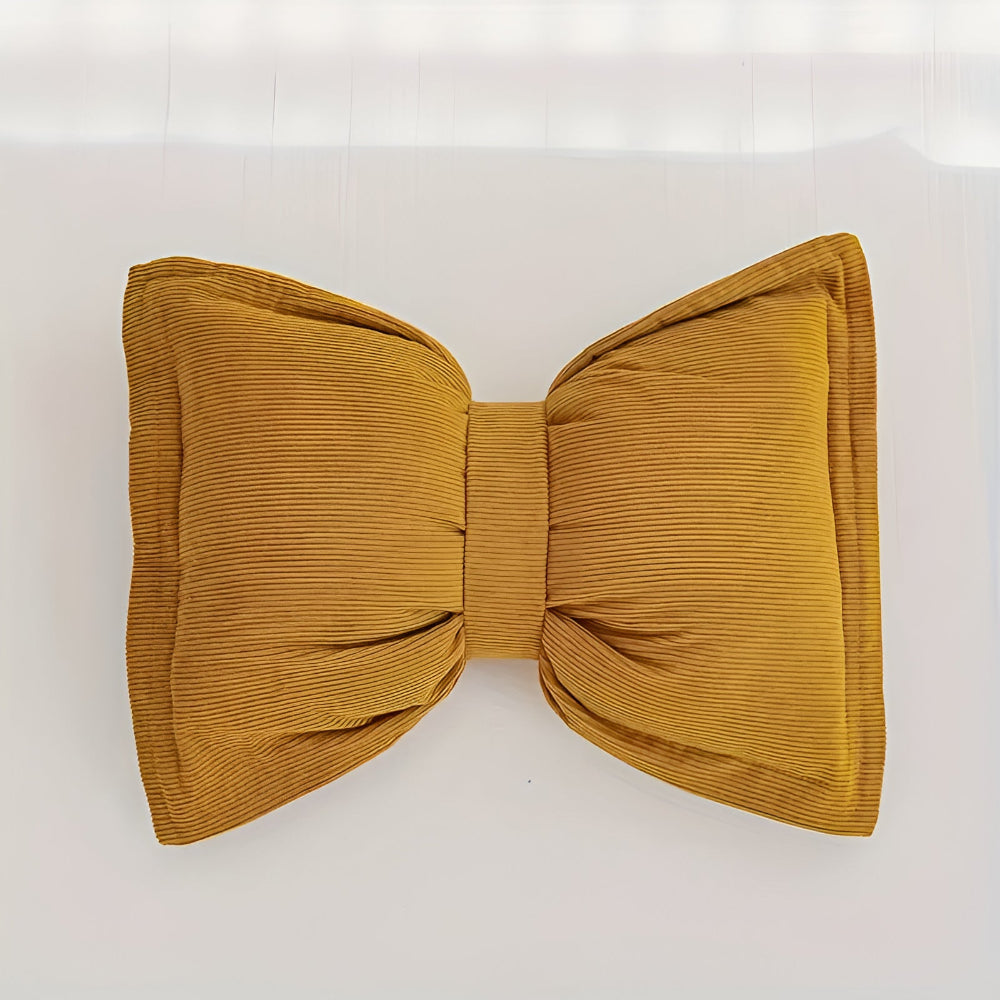 Bowknot Cushion Corduroy Removable Cover & Hidden Zip