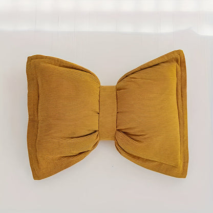 Bowknot Cushion Corduroy Removable Cover & Hidden Zip