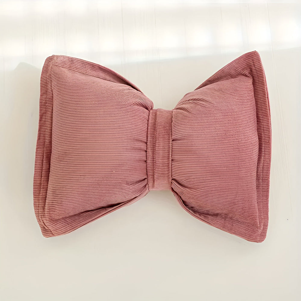 Bowknot Cushion Corduroy Removable Cover & Hidden Zip