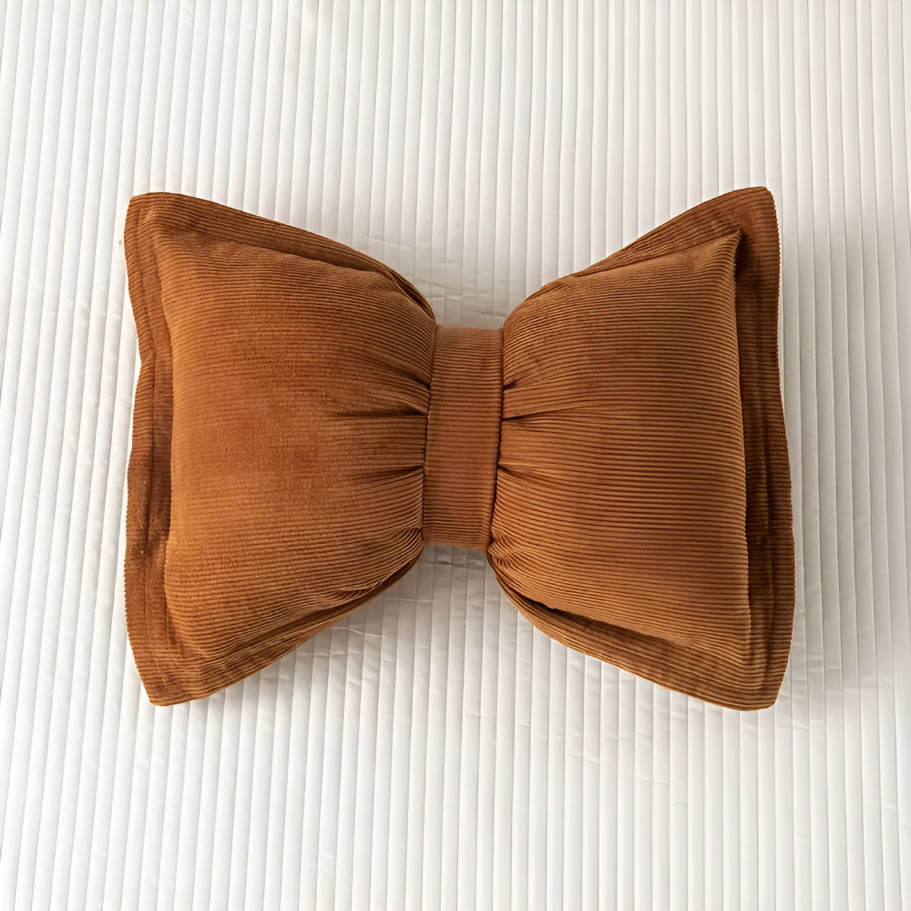 Bowknot Cushion Corduroy Removable Cover & Hidden Zip