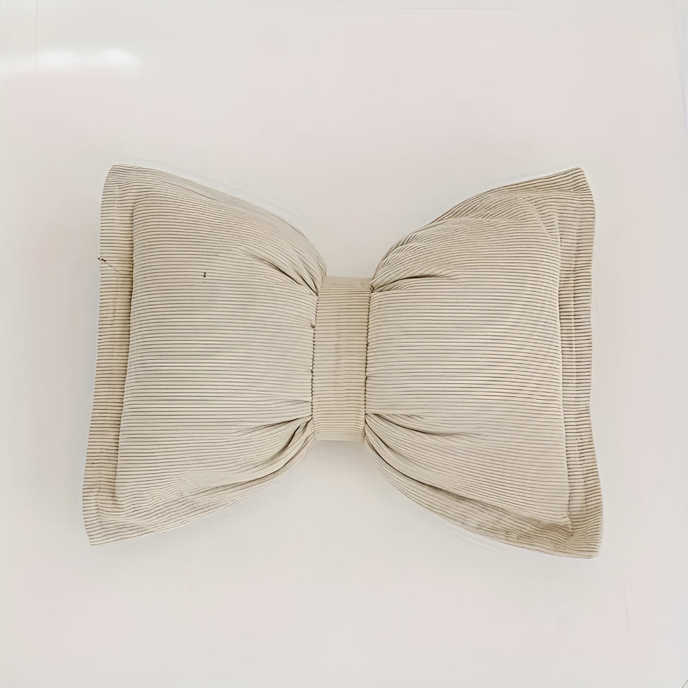 Bowknot Cushion Corduroy Removable Cover & Hidden Zip