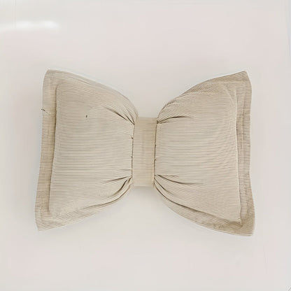 Bowknot Cushion Corduroy Removable Cover & Hidden Zip