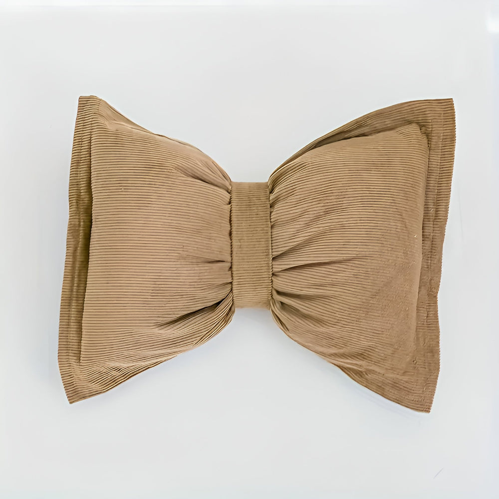 Bowknot Cushion Corduroy Removable Cover & Hidden Zip
