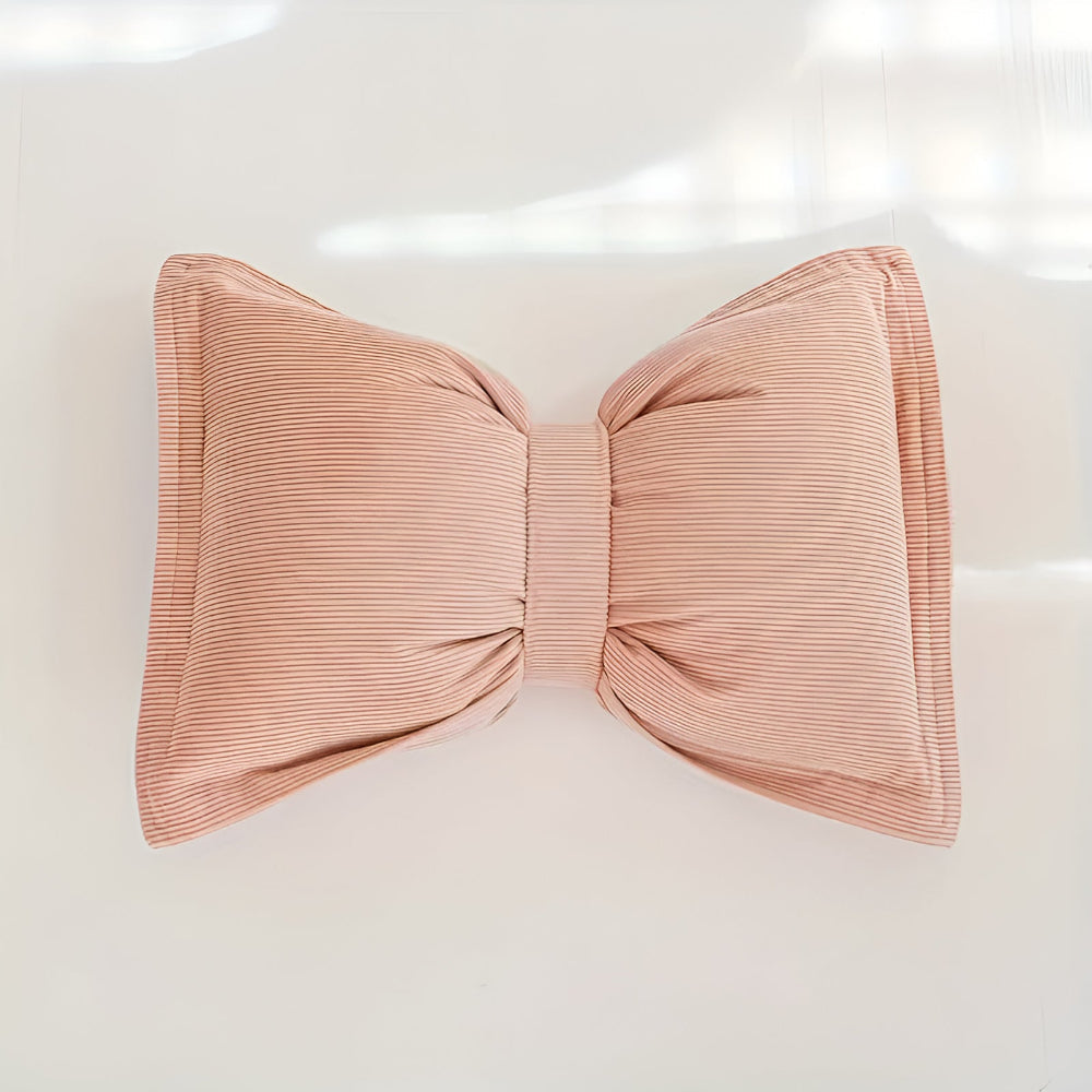 Bowknot Cushion Corduroy Removable Cover & Hidden Zip