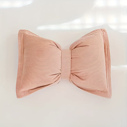 Bowknot Cushion Corduroy Removable Cover & Hidden Zip