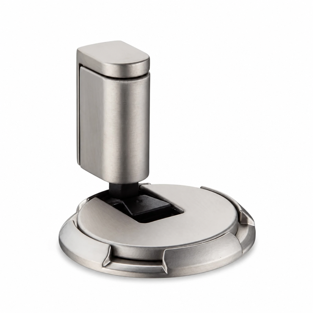 Brass Glue-Or-Screw Floor Doorstop