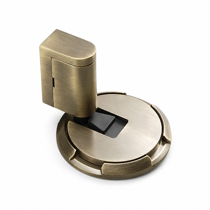 Brass Glue-Or-Screw Floor Doorstop