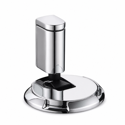Brass Glue-Or-Screw Floor Doorstop