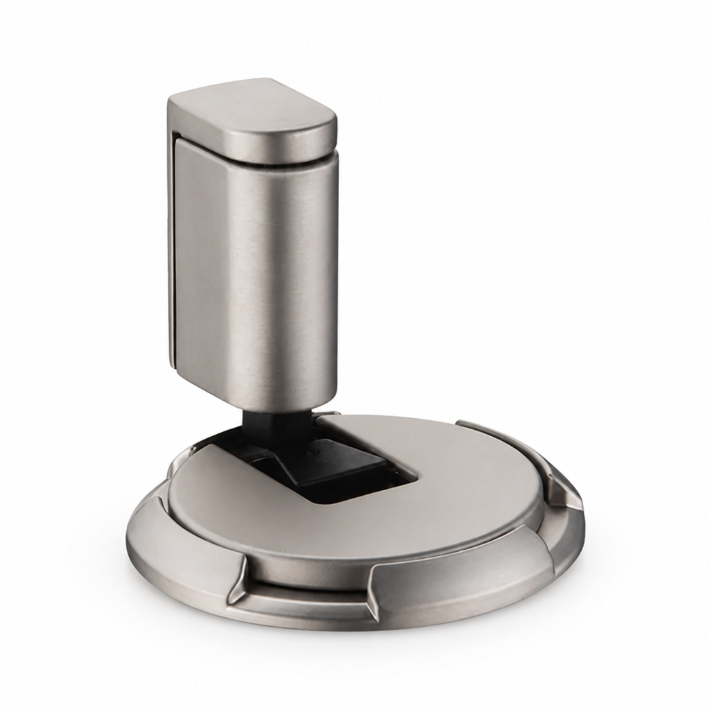 Brass Glue-Or-Screw Floor Doorstop
