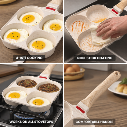 Breakfast Pan Four Chambers Maifan Stone Nonstick All Stovetops