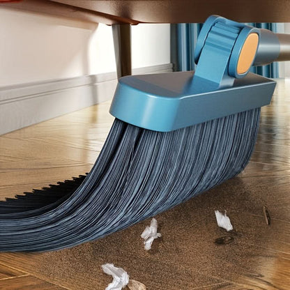 Broom and Dustpan Set 360° Rotating Head Locking Dustpan with Comb Teeth