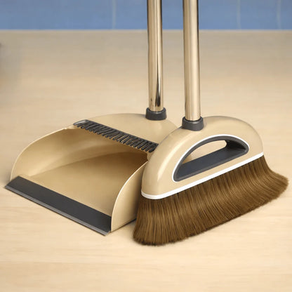 Broom and Dustpan Set Lightweight Indoor & Outdoor 񟿿