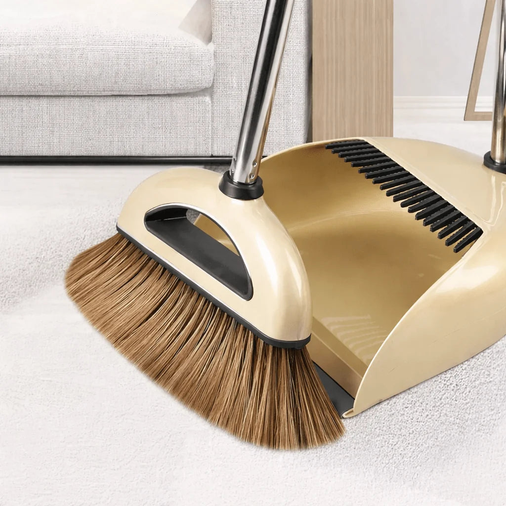 Broom and Dustpan Set Lightweight Indoor & Outdoor 񟿿
