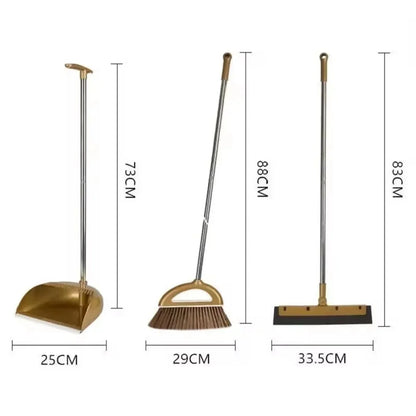 Broom and Dustpan Set Lightweight Indoor & Outdoor 񟿿
