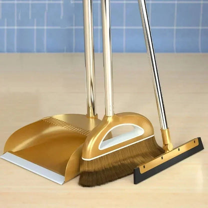 Broom and Dustpan Set Lightweight Indoor & Outdoor 񟿿