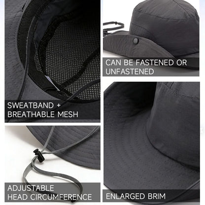 Bucket Hat Lightweight Breathable Wide Brim Sun Protection