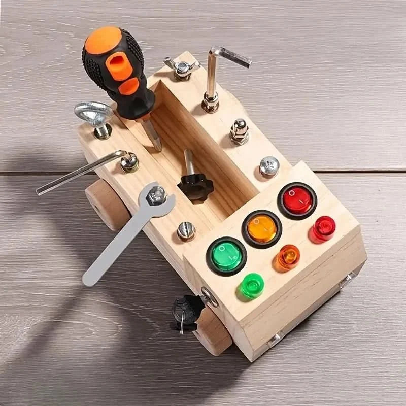 Busy Board Plywood With 6 LED Lights
