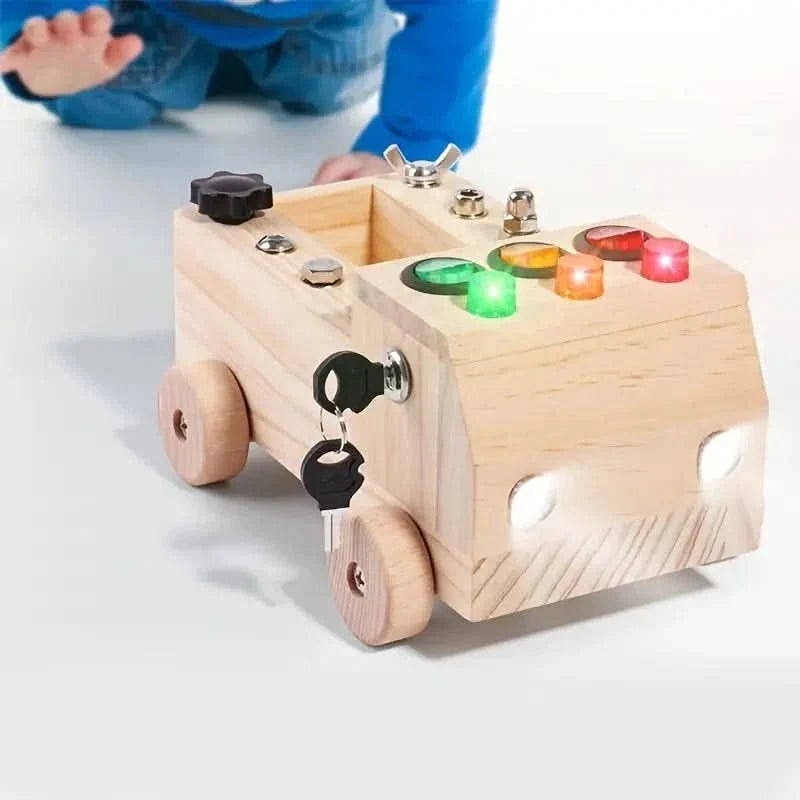 Busy Board Plywood With 6 LED Lights