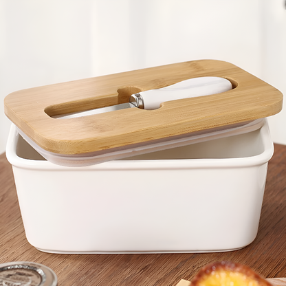 Butter Storage Container Ceramic Cutter & Portion Slicer