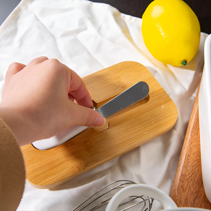 Butter Storage Container Ceramic Cutter & Portion Slicer