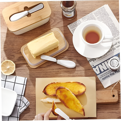 Butter Storage Container Ceramic Cutter & Portion Slicer