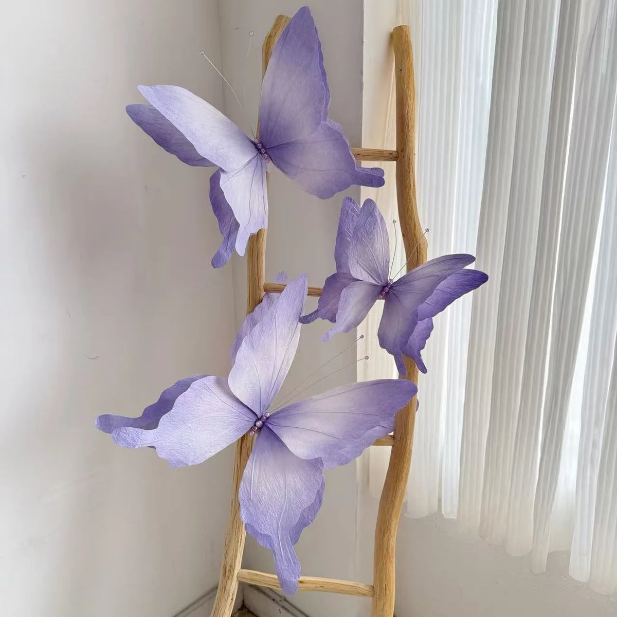 Butterfly Wall Decor Paper & Wire Detailed Design Easy to Hang