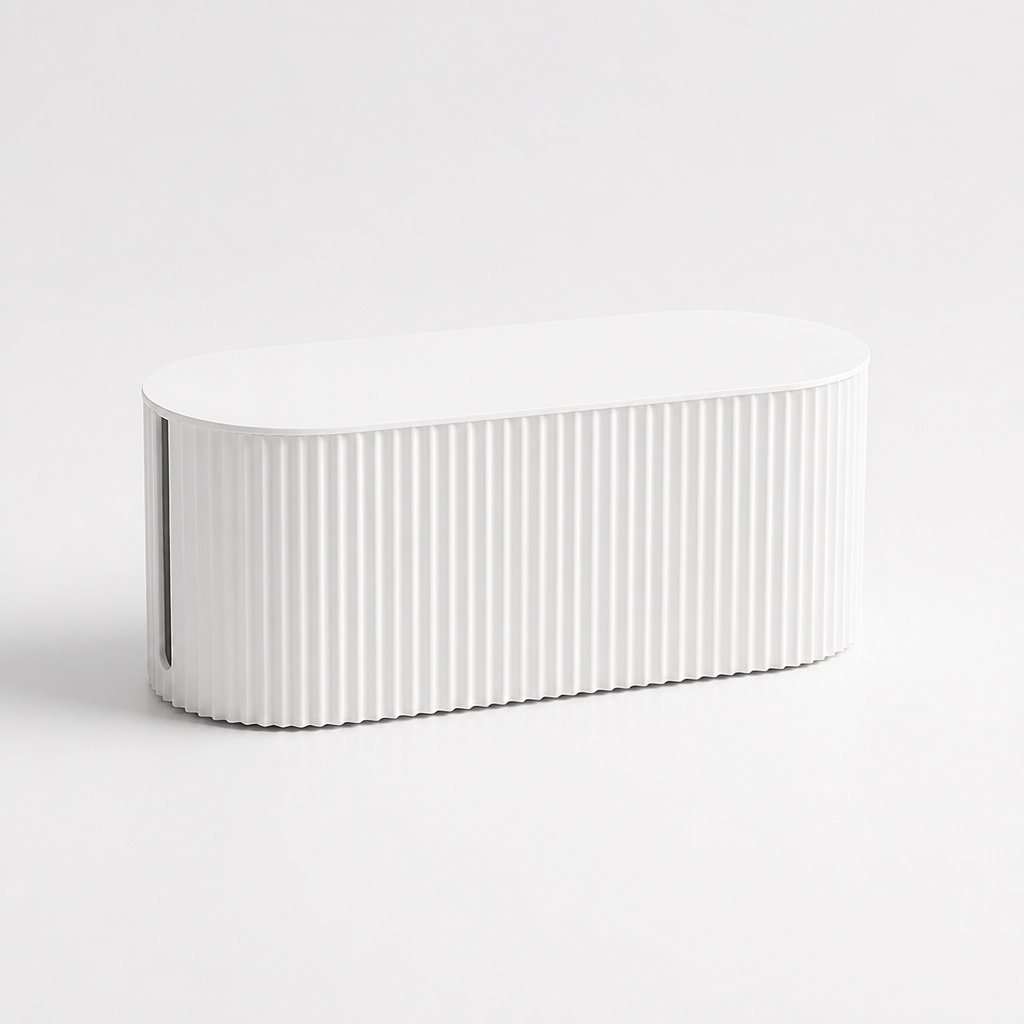 Cable Organizer Box Ribbed Exterior & Flat Top Shelf