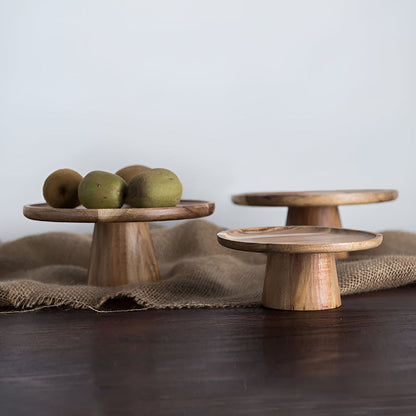 Cake Stand Elevated Natural Wood