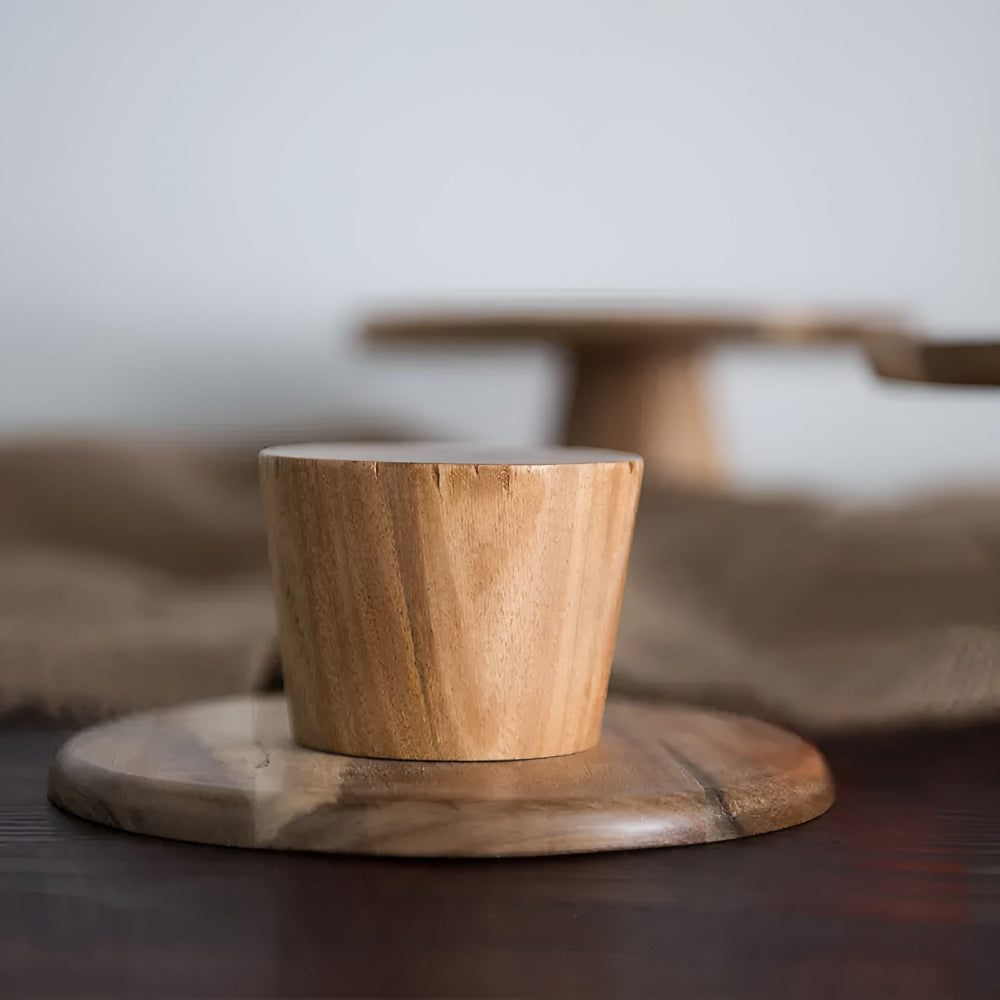 Cake Stand Elevated Natural Wood