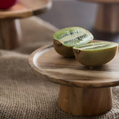 Cake Stand Elevated Natural Wood