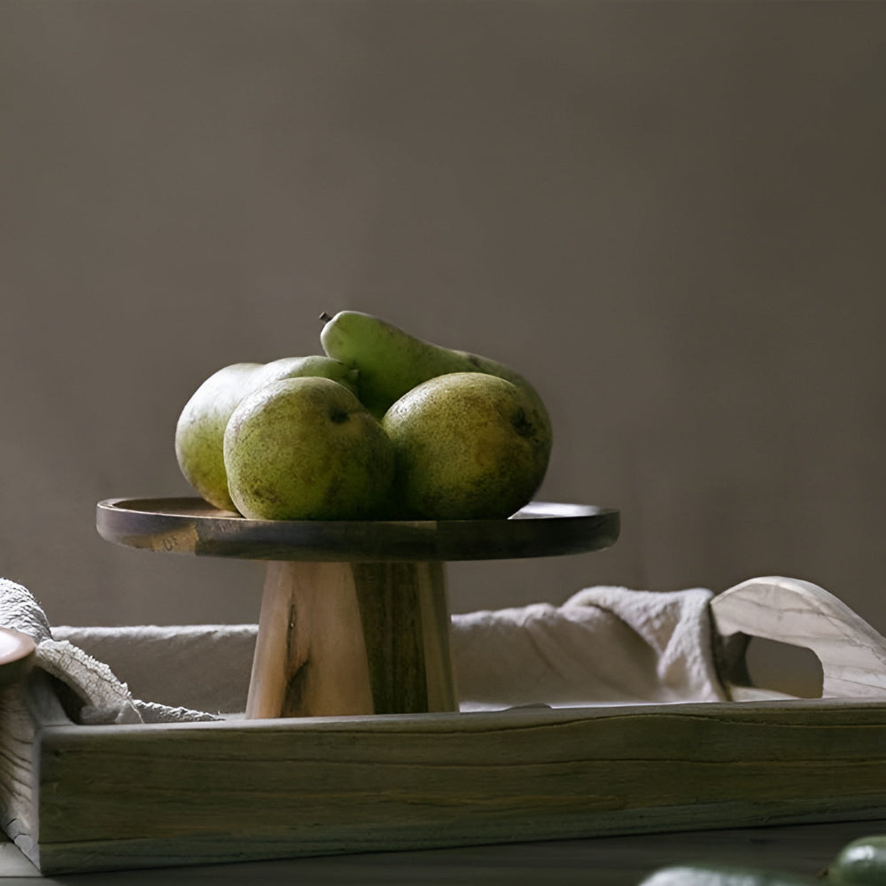 Cake Stand Elevated Natural Wood
