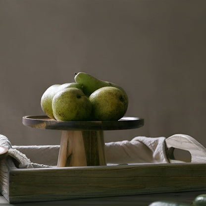 Cake Stand Elevated Natural Wood