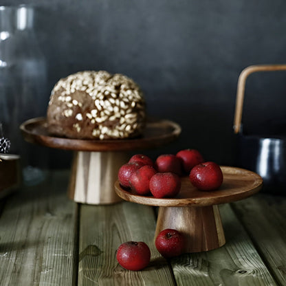 Cake Stand Elevated Natural Wood