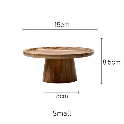 Cake Stand Elevated Natural Wood