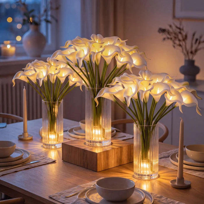 Calla Lily Bouquet LED Warm Glow Bendable Stems