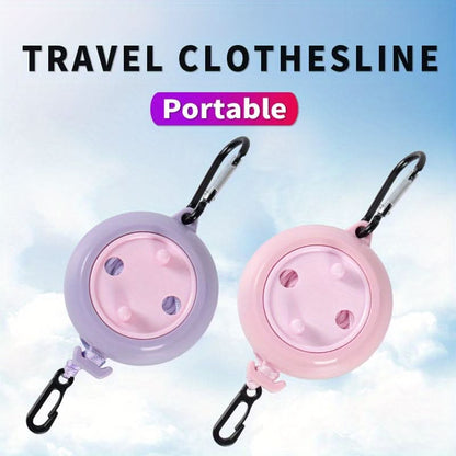 Camping Clothesline Adjustable Elastic Rope Reinforced Clips