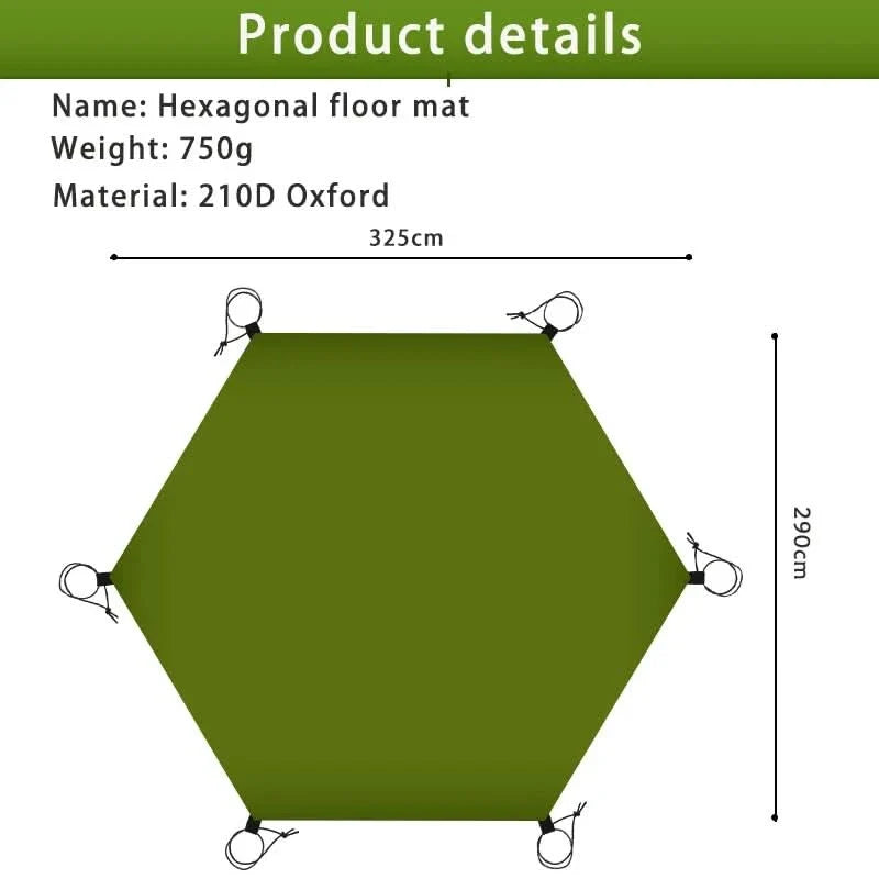 Camping Groundsheet 210D Oxford Waterproof Stakes & Carry Bag