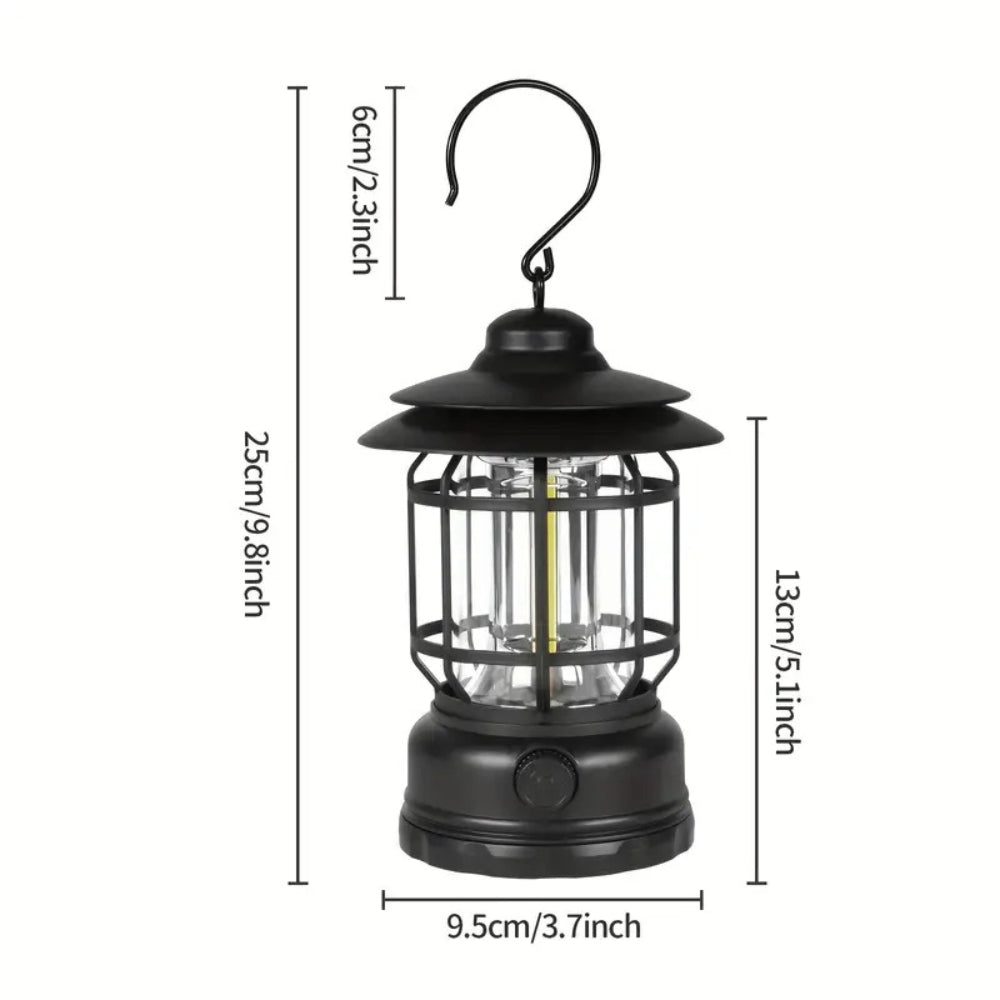 Camping Lantern Retro Cage Touch Control Dimmable