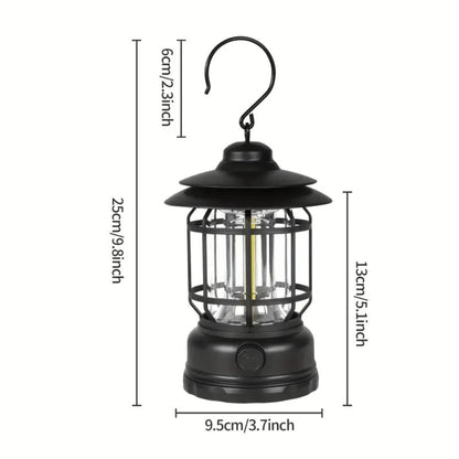 Camping Lantern Retro Cage Touch Control Dimmable