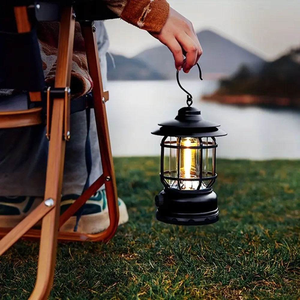 Camping Lantern Retro Cage Touch Control Dimmable