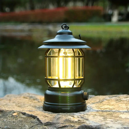 Camping Lantern Retro Cage Touch Control Dimmable