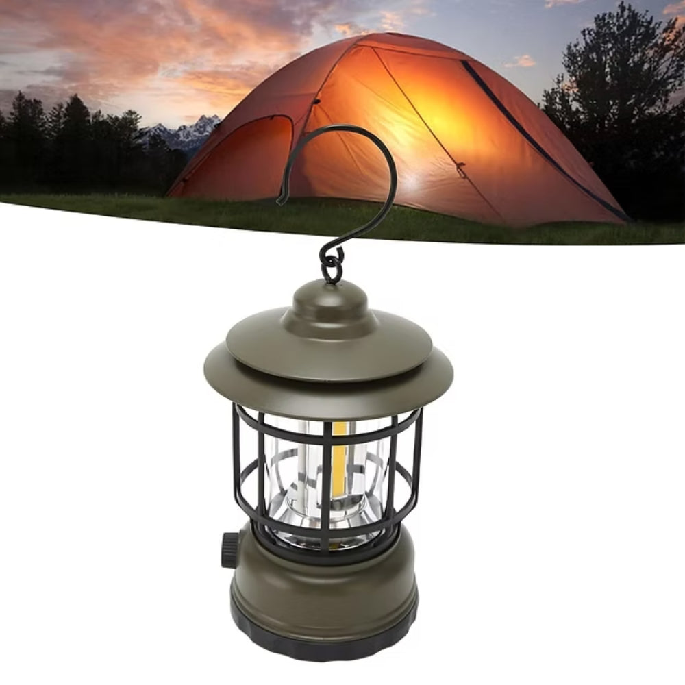 Camping Lantern Retro Cage Touch Control Dimmable