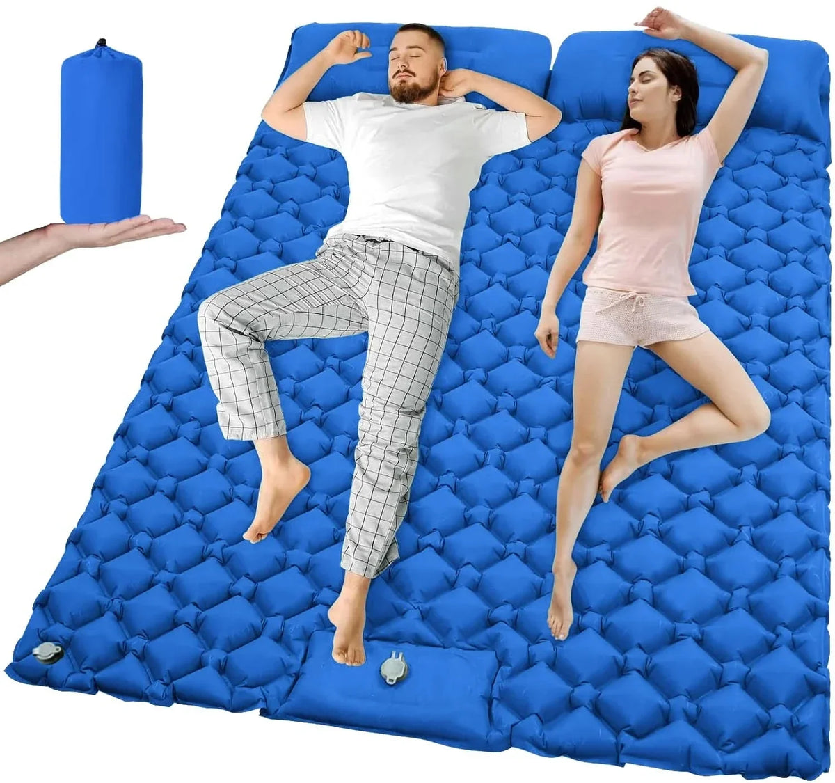 Camping Mattress Extra-Wide Built-In Pump Water-Repellent Surface